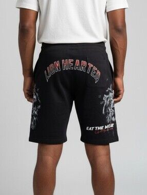 Lion Hearted Men's Black Athletic Shorts
